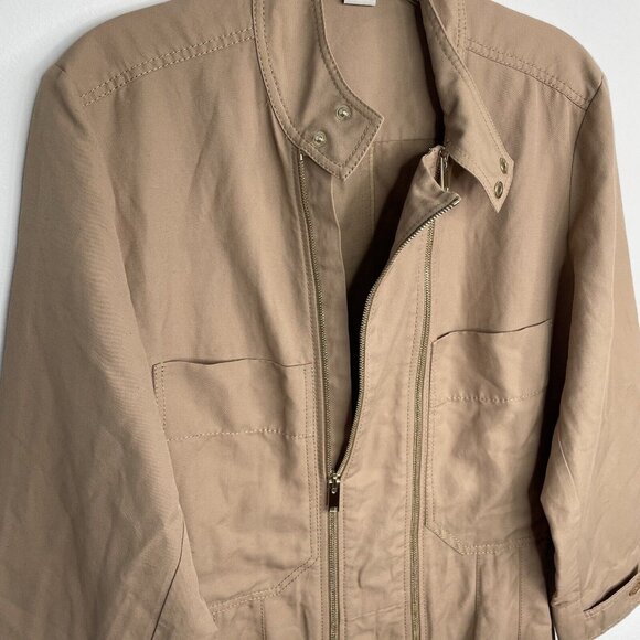 STELLA MCCARTNEY Alma All In One Jumpsuit Sz 38 (US S) Tan Long Sleeve Zip Up - Picture 8 of 13